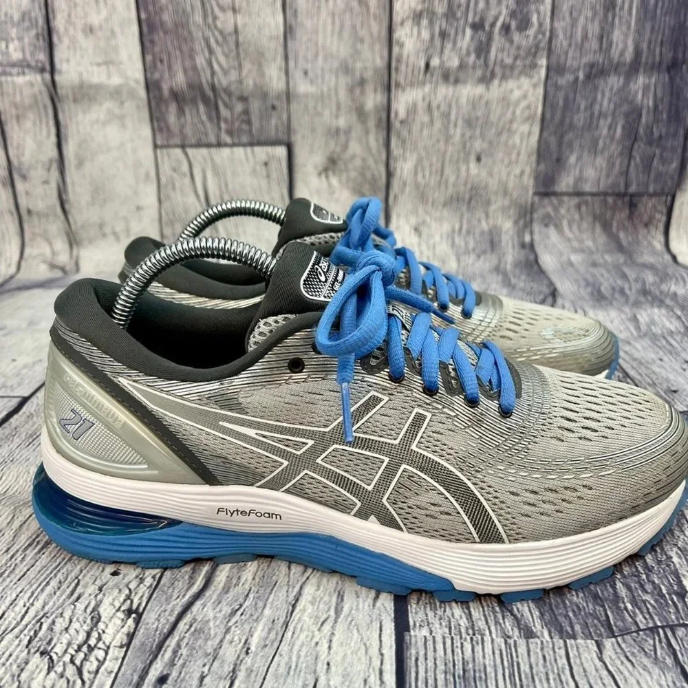 Asics Gel-Nimbus 21 Women's size 8 Running Athletic Blue Sneaker Shoes